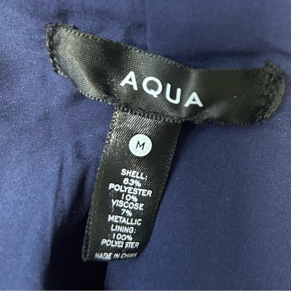 NWT Aqua Tweed Boucle Jacket Blue Metallic Gold Threading Size M - Picture 5 of 12